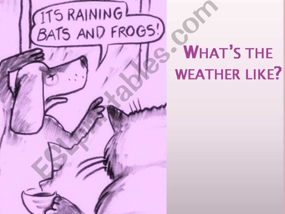 Whats the weather like [Previous reading: Cloudy with a Chance of Meatballs]